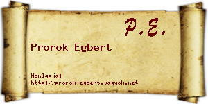 Prorok Egbert névjegykártya